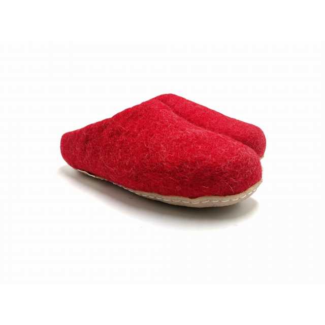 papuče vlnené kaučuk červené