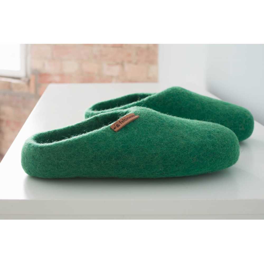 Vlnené papuče_SLIPPERS_zelené